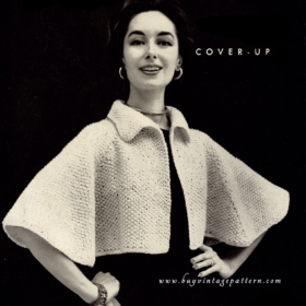 Vintage Cape Knitting pattern , PDF downloadable
