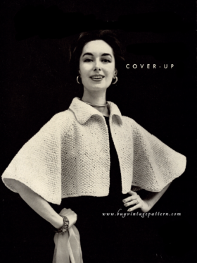 Vintage Cape Knitting pattern , PDF downloadable