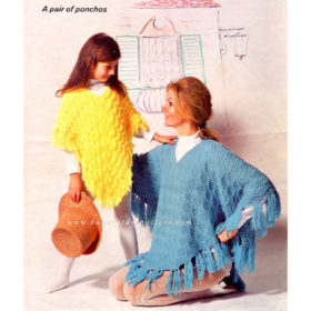Vintage A pair of Ponchos knitting patterns downloadable PDF