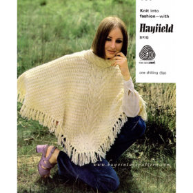 Vintage Poncho knitting pattern downloadable PDF