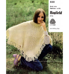 Vintage Poncho knitting pattern downloadable PDF