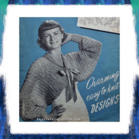 Vintage Shrug knitting pattern downloadable PDF