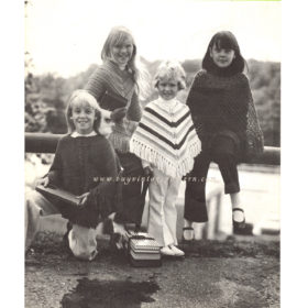 Children’s Ponchos knit Crochet Patterns downloadable PDF vintage