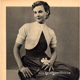 Vintage Lady Bolero knit pattern downloadable PDF