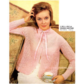 Vintage Bed Jacket Knitting pattern downloadable PDF