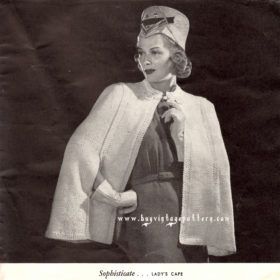 Vintage Lady’s Cape Knitting pattern downloadable PDF
