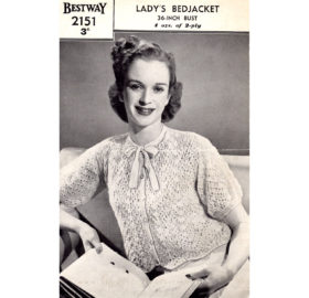 Vintage Bed-Jacket knitting pattern downloadable PDF
