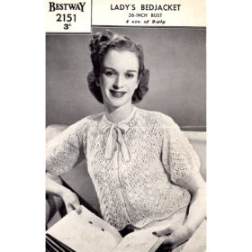 Vintage Bed-Jacket knitting pattern downloadable PDF