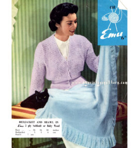 Vintage Bedjacket and Shawl knit patterns downloadable PDF