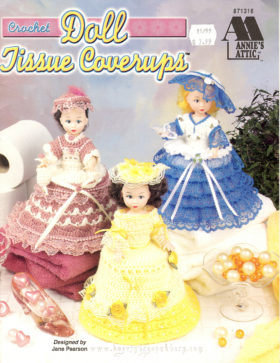 Crochet Doll Tissue coverups pattern , 6 designs