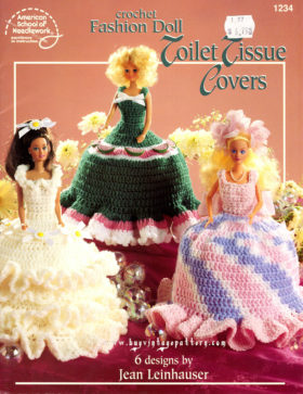 Crochet Fashion Doll Toilet Tissue Cover pattern