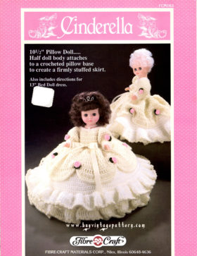 Cinderella Pillow Doll | Fibre Craft FCM163 Crochet Pattern