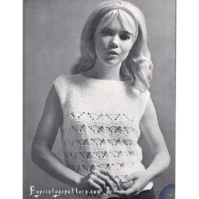 Vintage Pullover knitting pattern downloadable PDF