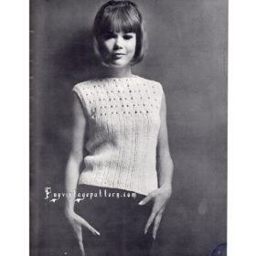 Vintage Crew Neck Sweater knit pattern downloadable PDF