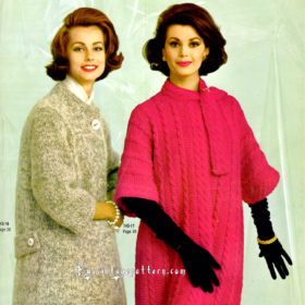 Vintage warm Coats knit patterns downloadable PDF