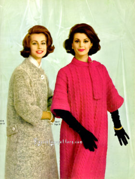 Vintage warm Coats knit patterns downloadable PDF