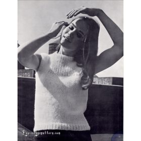 Vintage Ribbed Yoke Pullover knit pattern downloadable PDF