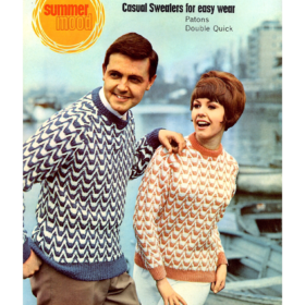 Vintage two colour Sweater knit pattern downloadable PDF