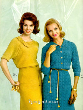 Vintage Dresses knit patterns downloadable PDF