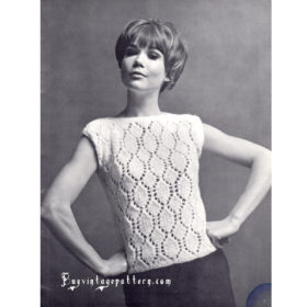 Vintage Lace Shell knit pattern downloadable PDF