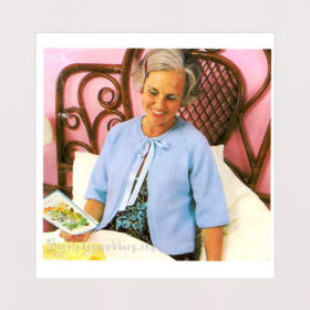 Vintage bed-jacket knit pattern downloadable PDF