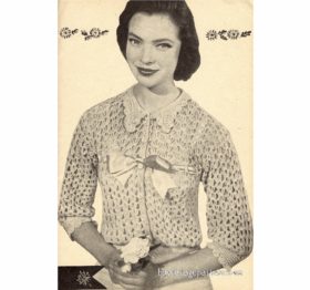 Vintage Bed Jacket crochet pattern downloadable PDF