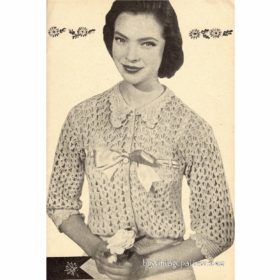 Vintage Bed Jacket crochet pattern downloadable PDF