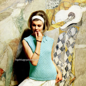 Vintage Blue Pullover knit pattern downloadable PDF