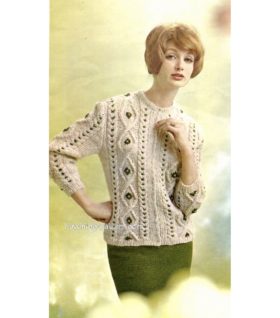 Vintage Cardigan knitting pattern downloadable PDF