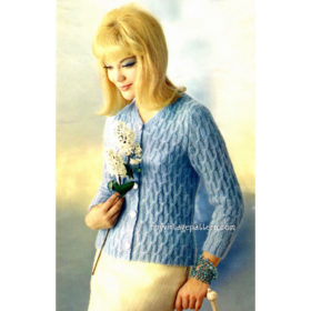 Vintage Wrap Cable Cardigan knit pattern downloadable PDF