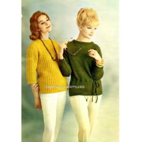 Vintage overblouse knit pattern downloadable PDF