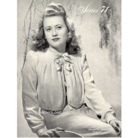 Vintage bed-jacket knitting pattern downloadable PDF