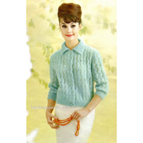 Vintage Blue Cardigan knit pattern downloadable PDF