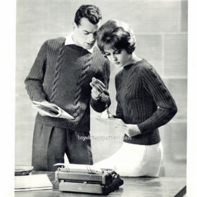 Vintage Pullover knitting pattern downloadable PDF