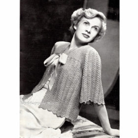 Vintage Bed-Jacket knit pattern downloadable PDF