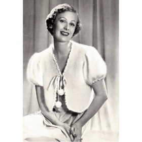 Vintage Angora Bed-jacket knit pattern downloadable PDF