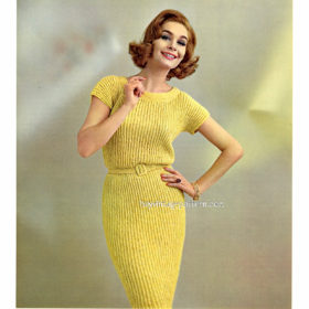 Vintage Lacy Linen Dress knitting pattern downloadable PDF
