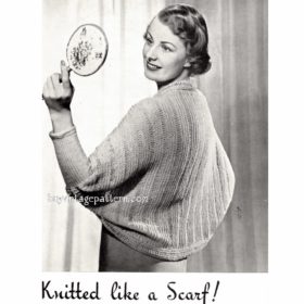 Vintage Bed Wrap knit pattern downloadable PDF
