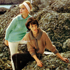 Pullover Cardigan knit patterns downloadable PDF vintage