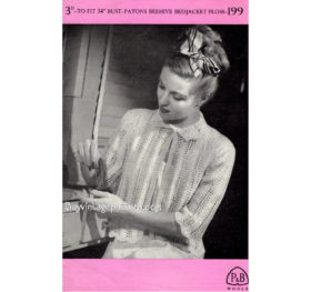 Vintage dressing Jacket knit pattern downloadable PDF