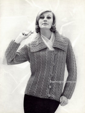 Vintage Jacket knitting pattern downloadable PDF
