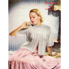 Vintage Bed-Jacket knitting pattern downloadable PDF