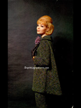Vintage Coat knitting pattern downloadable PDF