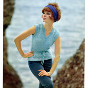 Vintage Sleeveless Tunic knitting pattern downloadable PDF
