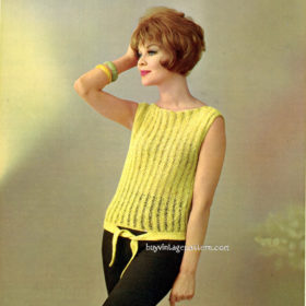 Vintage Linen Lace Blouse knitting pattern downloadable PDF
