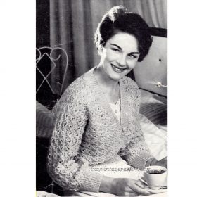Vintage bed-jacket knitting pattern downloadable PDF