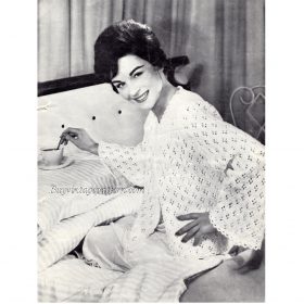 Vintage Bed-jacket knitting pattern downloadable PDF