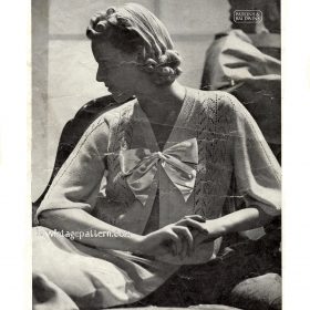 Vintage dressing jacket knit pattern downloadable PDF