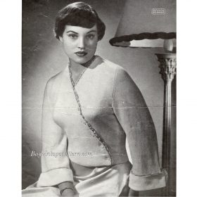 Vintage bed jacket knitting pattern downloadable PDF
