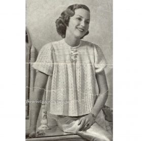 Bed-jacket knit pattern downloadable PDF
